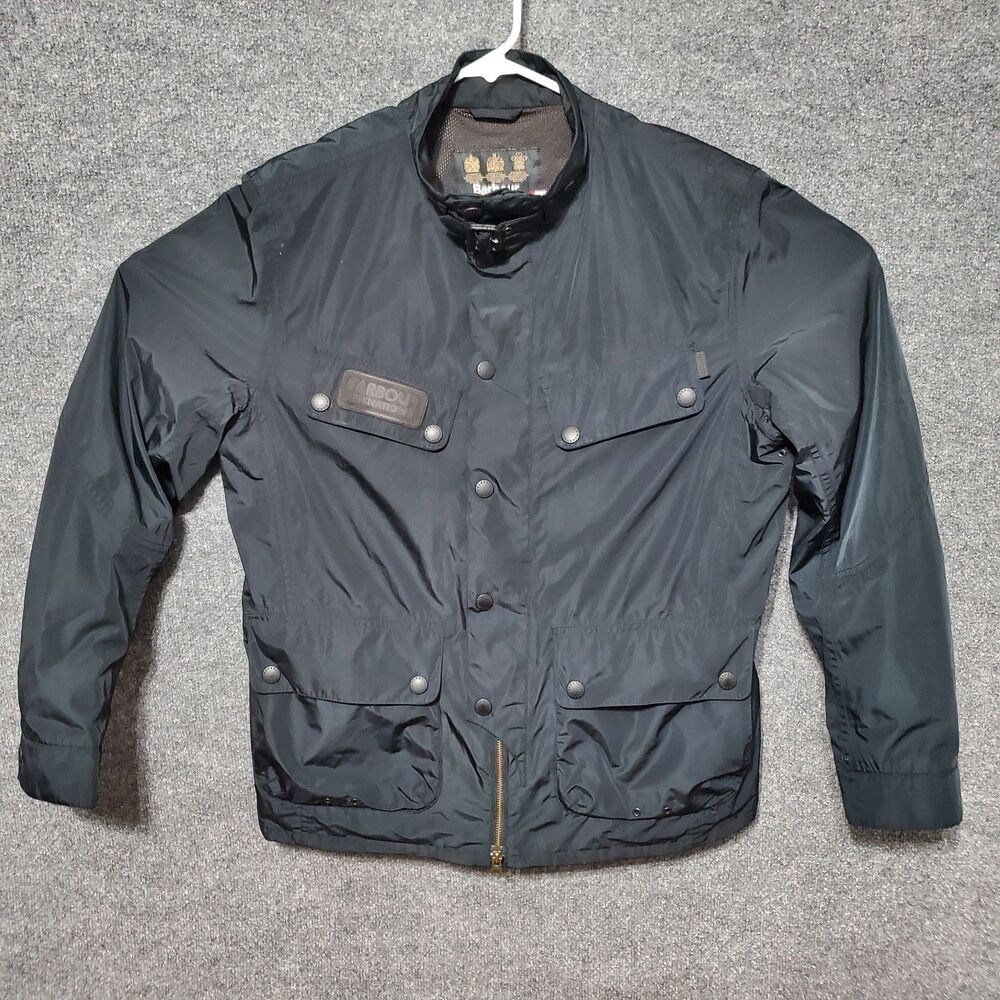 Vintage Barbour International Rainton Waterproof Biker Jacket Mens XL Moto Coat